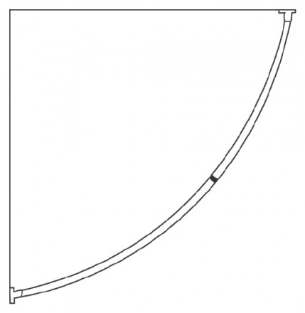 Карниз для ванны Ridder 25 мм 115-183 см 53000 хром