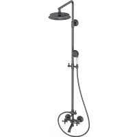 Душевая система Wonzon & Woghand Retro WW-88739020-BGM 228 мм, со смесителем, темный графит матовый