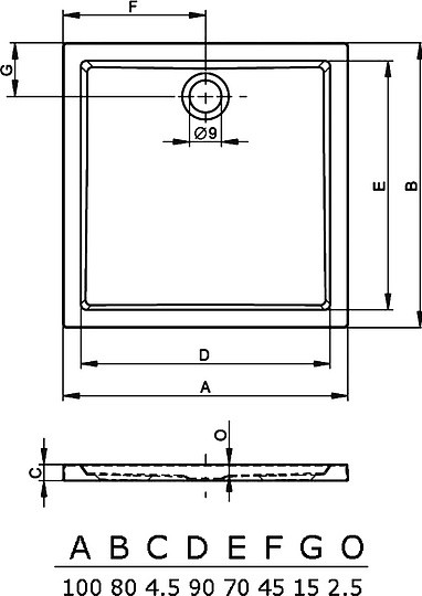 душевой поддон riho zurich 272 100×80 d001014005 белый без антискользящего покрытия