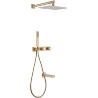 Душевой комплект Abber Rund AF8717G 300 мм, CoolStart, со смесителем, золотой матовый