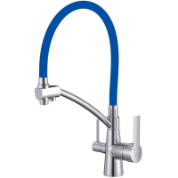 Смеситель Savol S-L1805-05 для кухни, с подключением к фильтру, цвет хром / синий
