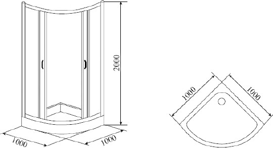 душевой уголок timo tl 100×100 tl-1101f профиль хром, стекло матовое
