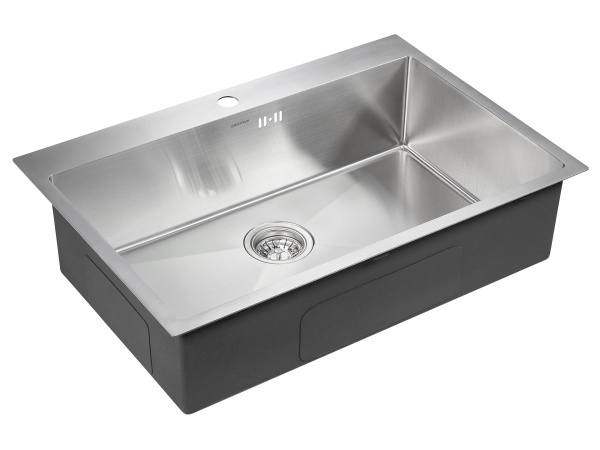 кухонная мойка paulmark kroner 75 pm217551-bs, цвет нержавеющая сталь