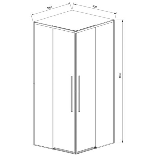 душевой уголок vincea slim-n 100x90 vss-4sn9010cgb профиль черный, стекло тонированное