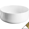 раковина artceram cognac col001 01 56 накладная, без отв., без перелива, на столешницу, saniglaze, ø42xh16 см, белая/золото
