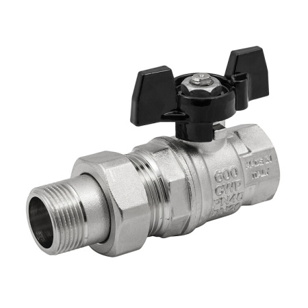 Кран шаровой, Strong T, 3/4", НВ, ручка-бабочка, с разъемным соединением