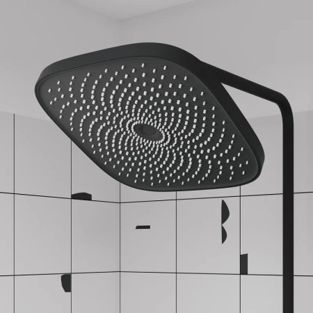 душевая система iddis spahome sphbltki06 260 мм, с термостатом, черный матовый