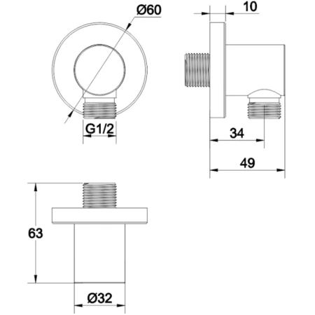 подключение для душевого шланга whitecross y y1008bl