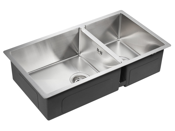 кухонная мойка paulmark gerberg 78/2s uni pm227844-bs, цвет нержавеющая сталь