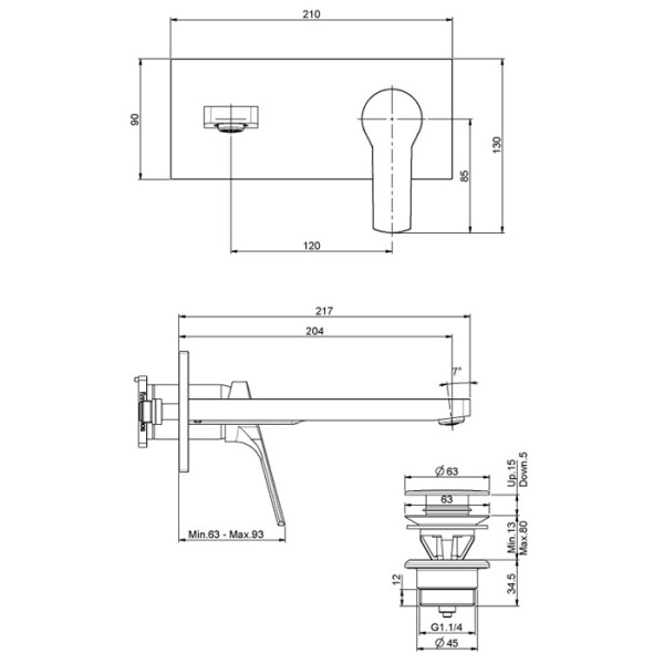 смеситель для раковины fima carlo frattini serie 4 f3760lx5cr