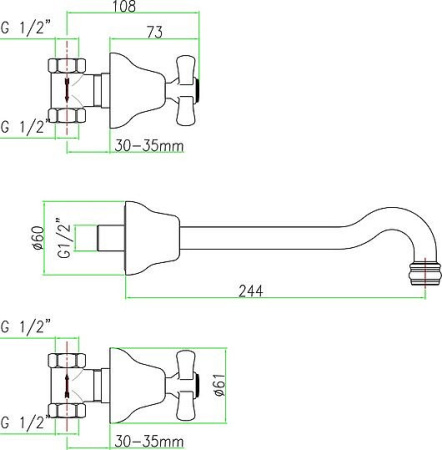 смеситель для раковины fiore margot 26zz0636 с внутренней частью