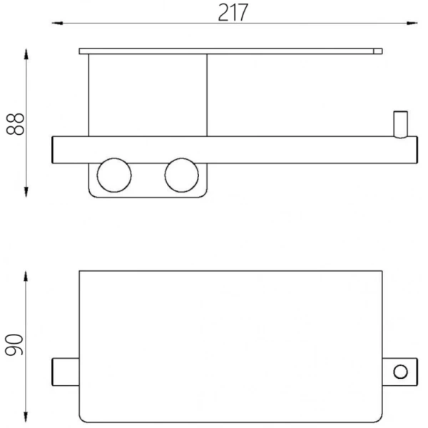 Держатель туалетной бумаги Abber Osten 316 AA1830BG с полкой для телефона, золотой матовый