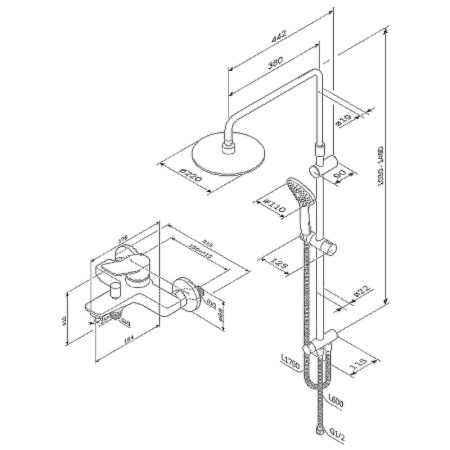 душевой комплект am.pm x-joy f43885a14 белый матовый