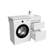 тумба с умывальником iddis optima home oph11rbi95k напольная для стиральной машины с ящиками, 110 см, правая, белая.