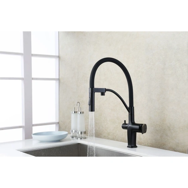 смеситель для кухни с фильтром lemark bronx lm3761bl + h851p00