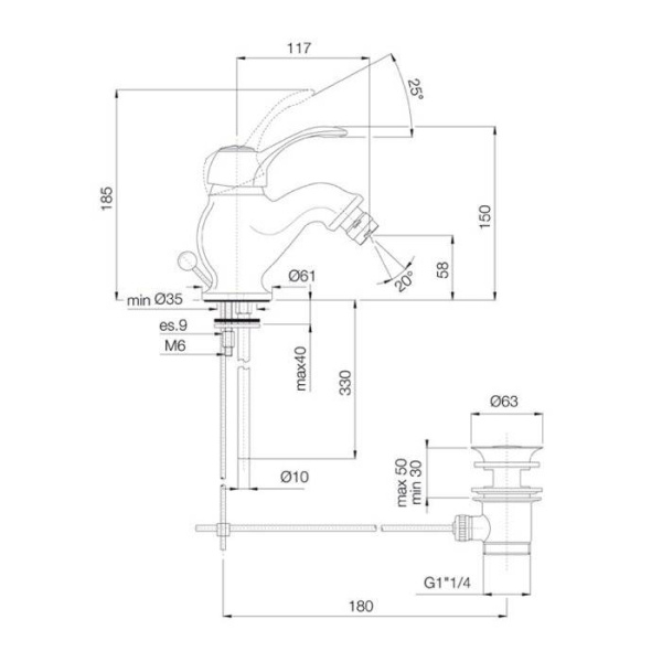 смеситель для биде fima carlo frattini lamp f3302cr