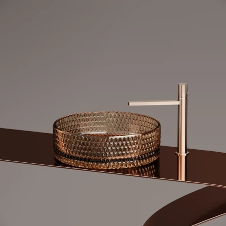 раковина ceramicanova cristal cn6058 накладная, ø36 см, бежевая