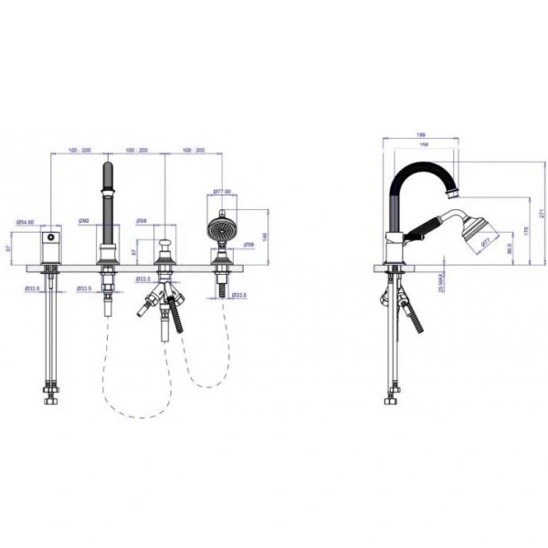 смеситель на борт ванны cezares aphrodite-bvdm-03/24-bi смеситель на борт ванны cezares aphrodite-bvdm-03/24-bi