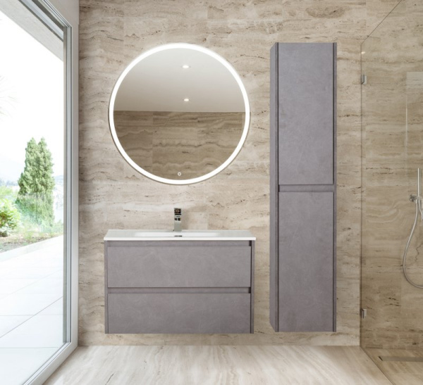 шкаф подвесной belbagno kraft-1600-2a-sc-cg-r с двумя распашными дверцами с доводчиками, цвет cemento grigio