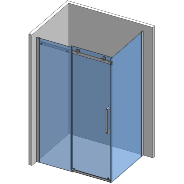 душевая стенка aquame 80 aqm4203f профиль хром, стекло прозрачное