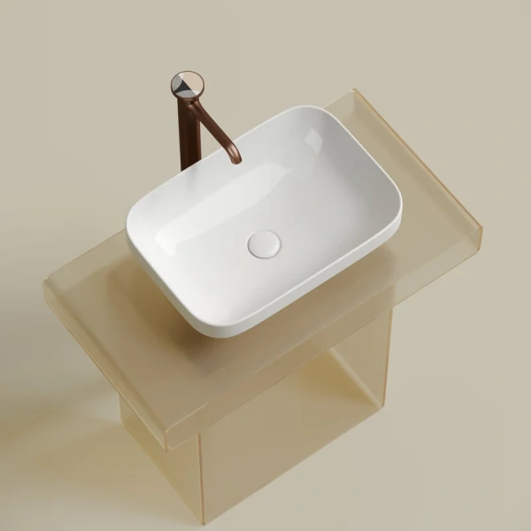 раковина ceramicanova element cn6055 накладная, 50x35.9 см, белая глянцевая