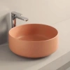 Раковина ArtCeram Cognac COL004 13 00 накладная, без отв., без перелива, на столешницу, Saniglaze, Ø35xh16 см, arancio cammeo (оранжевый камео)