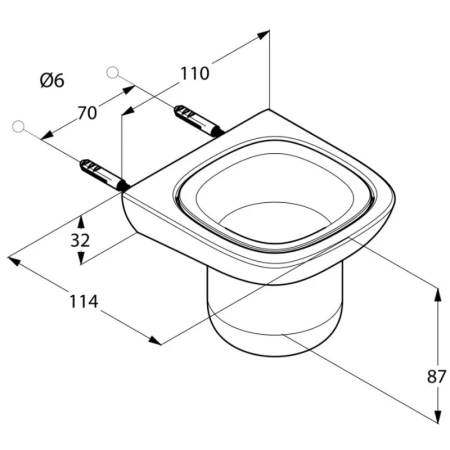 стакан для зубных щеток kludi ambienta 5397505 хром/белый
