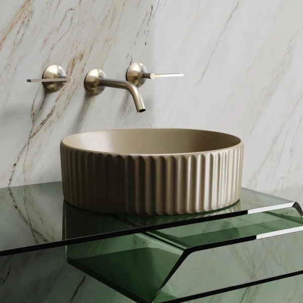 раковина ceramicanova element cn6057mc накладная, ø36 см, капучино матовая