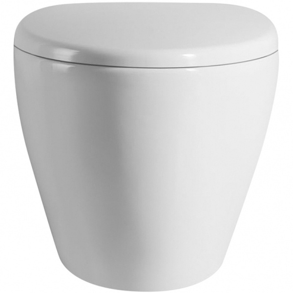 унитаз подвесной abber bequem ac1107p с импульсным смывом, с сиденьем микролифт, цвет белый
