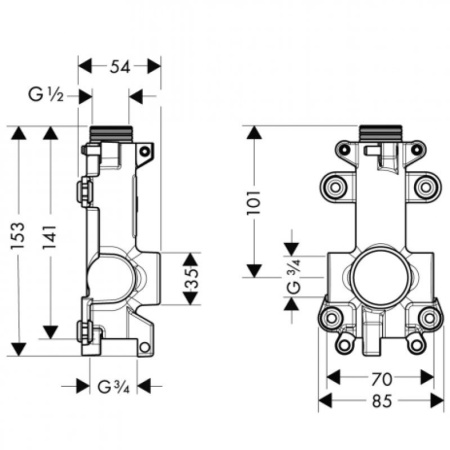 внутренняя часть hansgrohe axor universal (40877180)