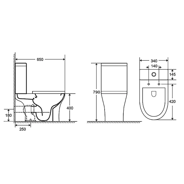 унитаз компакт azario fretta round az-7121a напольный, безободковый, с бачком и сиденьем микролифт, 65х34х79 см, белый