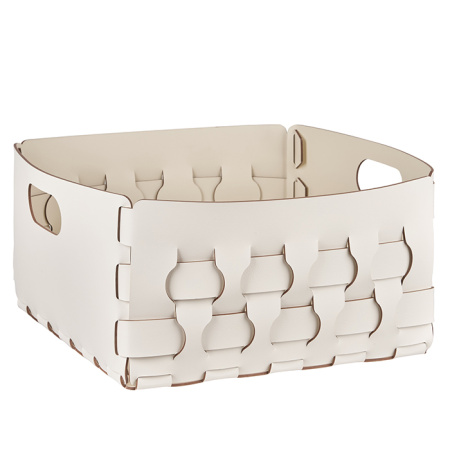 Корзина ADJ Dubai 2045.10/16 для белья, квадратная, 35x35xH20 см, белый/панна котта