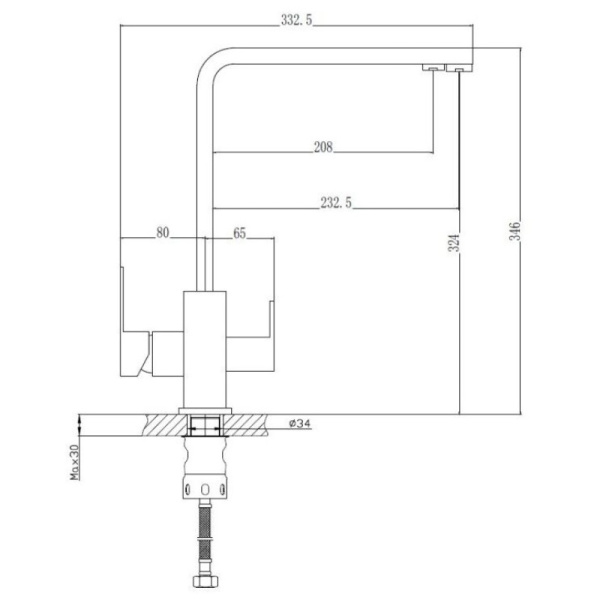 смеситель для кухни haiba hb76803-7 черный матовый