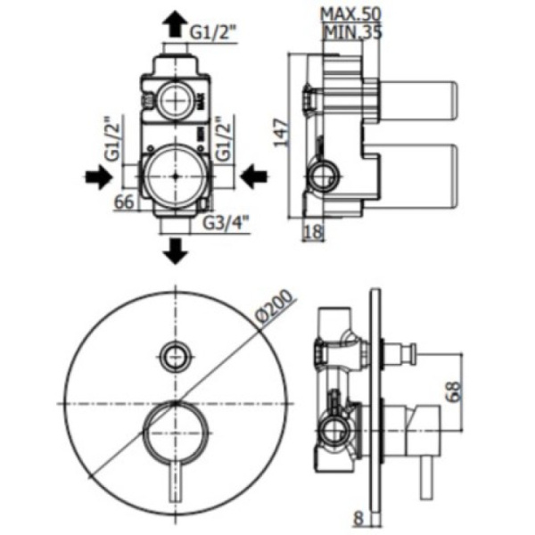 смеситель для ванны paffoni light lig015st