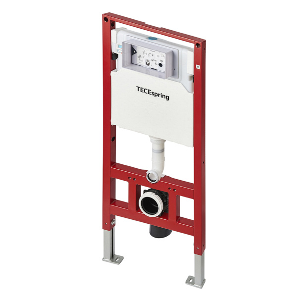 комплект tece tecespring k401201wck унитаз+инсталляция+клавиша смыва, цвет унитаза белый, цвет клавиши хром