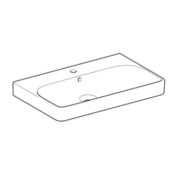 раковина подвесная 75 см geberit smyle square 500.249.01.1
