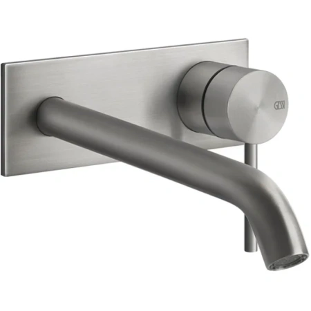 Смеситель Gessi Gessi316 54090#239 для раковины, встраиваемый, внешняя часть, без донного клапана, излив 171-201 мм, цвет STEEL BRUSHED