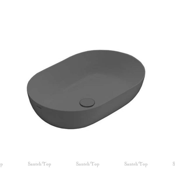 раковина накладная globo t-edge b6o60sk 60х41 см, smoke матовый