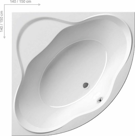 акриловая ванна ravak new day 150x150 c661000000