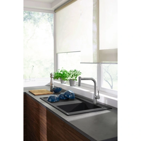 смеситель для кухни hansgrohe metris m71 73800000, хром