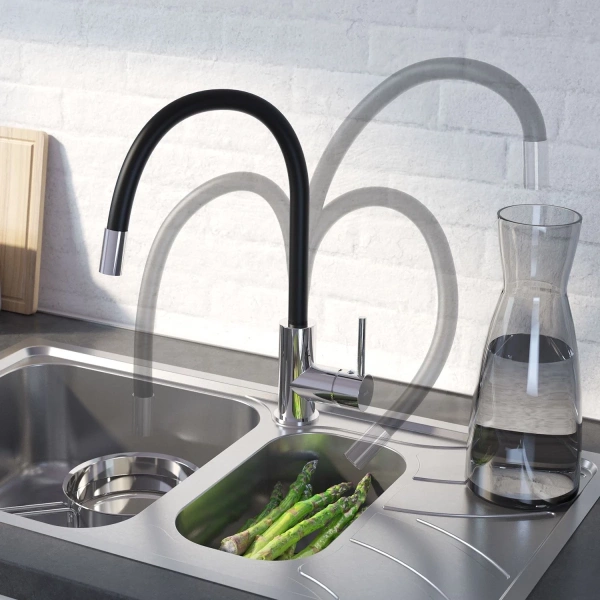 смеситель для кухни iddis kitchen 360 k36sbjbi05 с гибким изливом