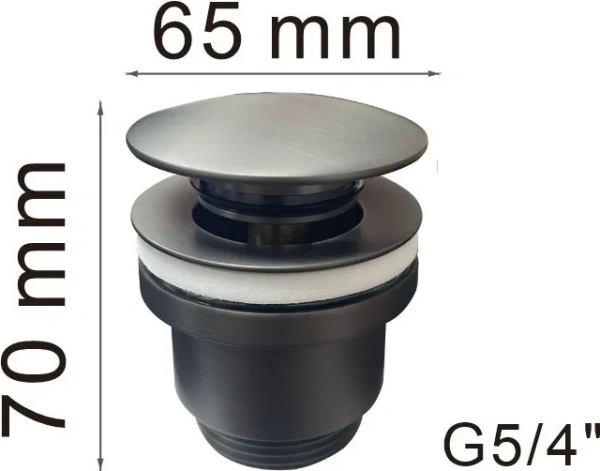 донный клапан haiba hb64-3 для раковины, без перелива, оружейная сталь