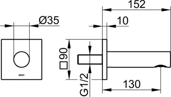 излив для ванны 152 мм keuco ixmo 59545 010002 хром