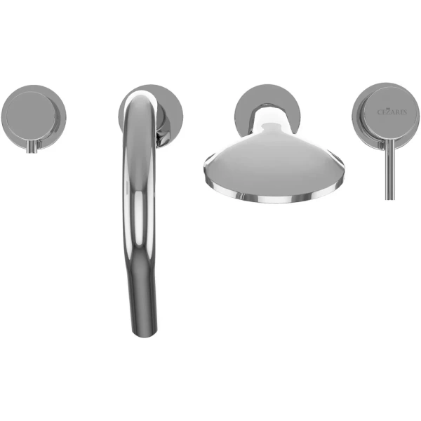 смеситель на борт ванны cezares leaf leaf-bvdm4-l-01 хром