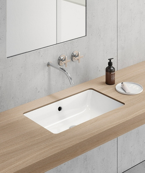 раковина gsi kube x 8953911 встраиваемая снизу, 60x37 см, bianco lucido (белый глянец)