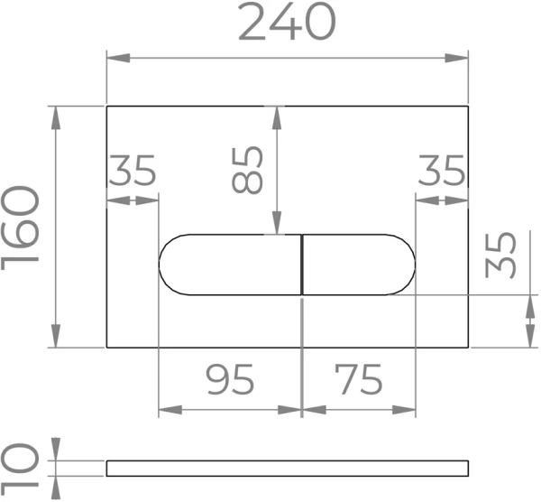 кнопка смыва rgw swh-06w 68420006-05 белая глянцевая