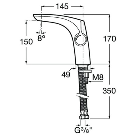 смеситель для раковины без донного клапана roca insignia 5a3b3acn0