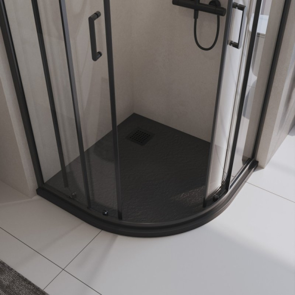 поддон из искусственного мрамора belbagno tray-mr-uno-r-90-550-35-nero-cr, цвет черный