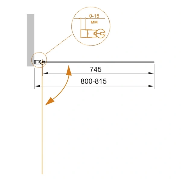 шторка на ванну cezares eco 80 eco-o-v-1-80/140-c-cr профиль хром стекло прозрачное