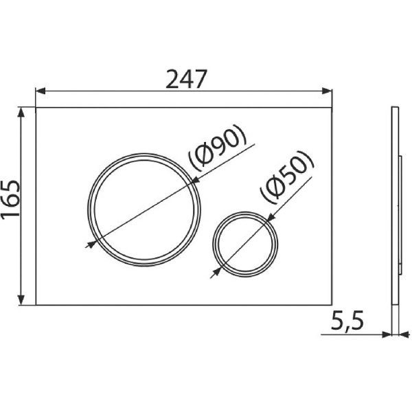 кнопка для инсталляции alcaplast thin m778 цвет черный матовый \ цвет хром глянцевый